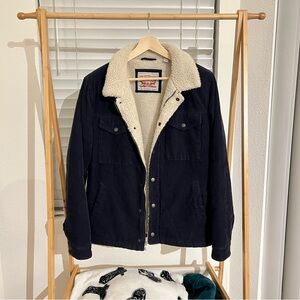 Levi's Dark Blue Corduroy Sherpa-Lined Jacket